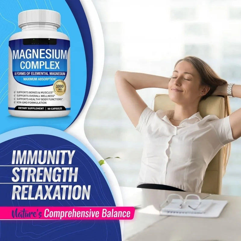 Oem Fitness Edible Magnesium Complex Supplements Promotes Bones Muscles Health Essential Capsules for Workouts