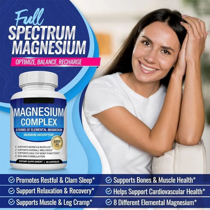 Oem Fitness Edible Magnesium Complex Supplements Promotes Bones Muscles Health Essential Capsules for Workouts